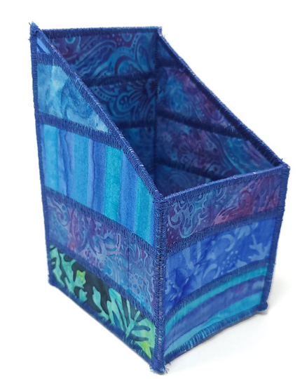 Pencil & Tool Organizer in Blue Colored Batiks