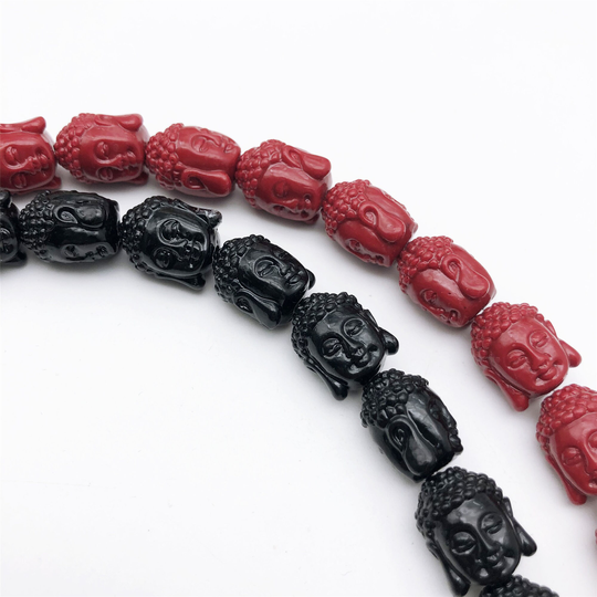 3Pcs Coral Powder Buddha Beads , Head , Buddist Prayer Beads, Yoga Spacer