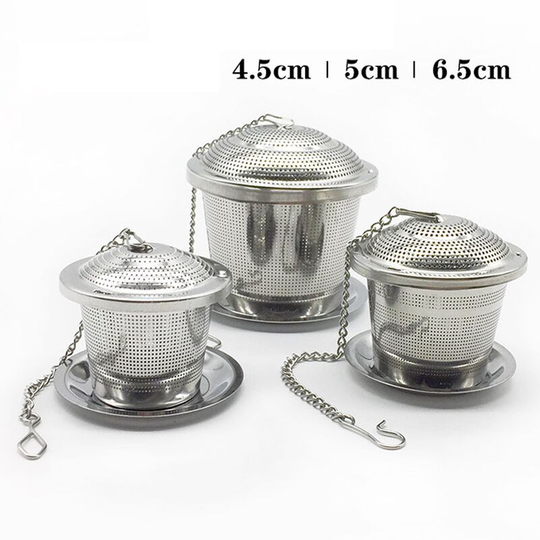 Tea Infuser (3 Pack), Tea Infuser, Tea Filter with Tea Spoon and Drip Tray - Stainless Steel Tea Strainer and Tea Strainer for an Unparalleled