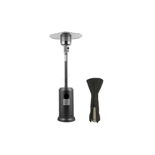 Outdoor Gas Patio Heater Silver Powder Coated Hammered Metal 5KW - 12KW