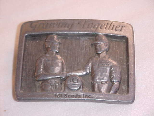 1991 Ici Seeds Inc. Belt Buckle - Pewter Silver Finish