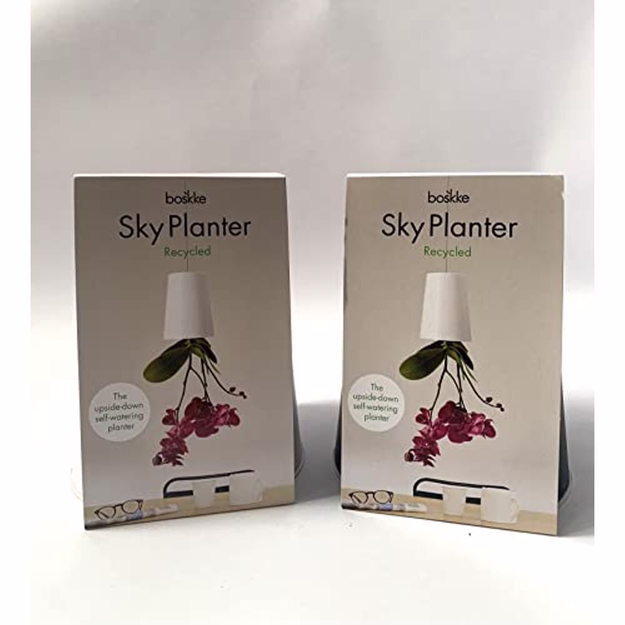 Self-Watering Inverted Houseplant Planter - Boskke Sky 12cm | White