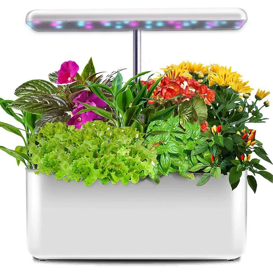 Indoor Hydroponic Vegetable Garden, Smart Herb Vegetable Garden With Led Lighting, Adjustable In Height (7 Pods, No Seed) - Thsinde