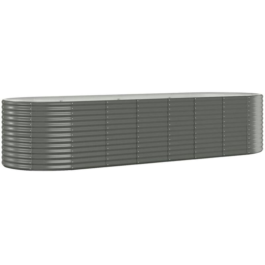 Vidaxl - Garden Planter Powder-coated Steel 322x100x68 cm Grey Grey