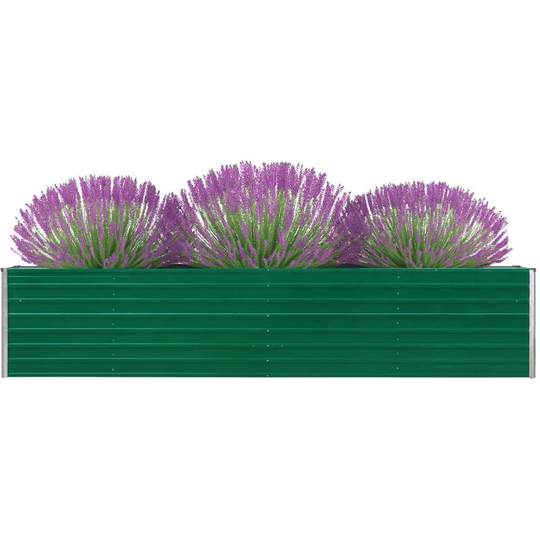 Topdeal - Garden Planter Galvanised Steel 320x80x45 cm Green VDTD30200