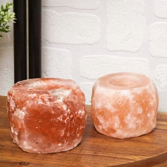 Himalayan Salt Candle Holder - Crystal Rock Tea Light Holder 1-2Kg Hand Crafted Healing Ionizing Natural Gift