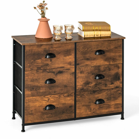 6 Drawers Dresser Organizer 2-Tier Fabric Storage Organizer Chest of Drawers