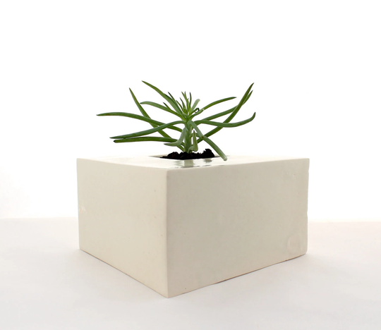 White Cube Planter