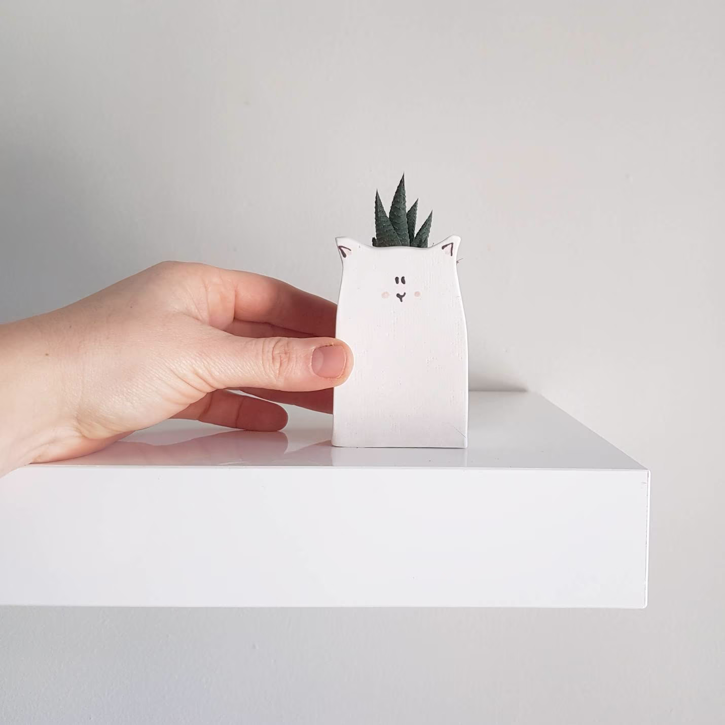 Small Cat Planter. Little Vase Perfect For Cactus, Succulent. Candlestick. Mini Planter, Unique Planter