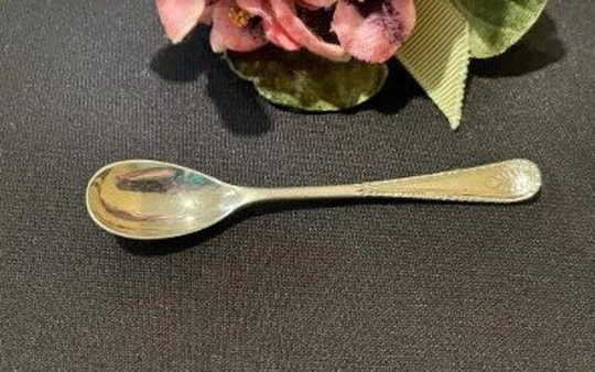 Antique Daniel & Arter Burmaroid, Nickle Silver Salt Spoon, Birmingham, England, D & A Silversmiths