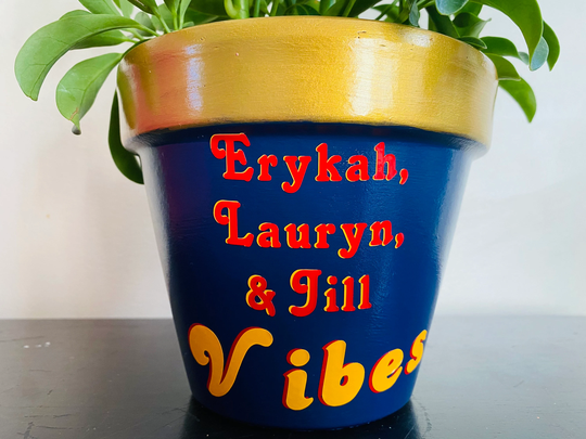 Erykah, Lauryn, & Jill Vibes Plant Pot - 6 Inch Planter With Drainage Hole, Made Clay Terra Cotta