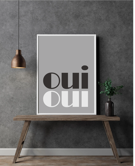 Oui French Bathroom Print | Powder Room Poster Salle De Bain Decor Perfect Gift Print Or Digital Download