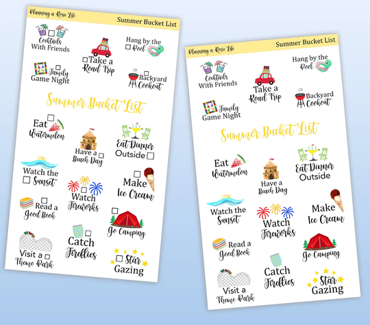 Summer Bucket Lists, Fun Seasonal Activities