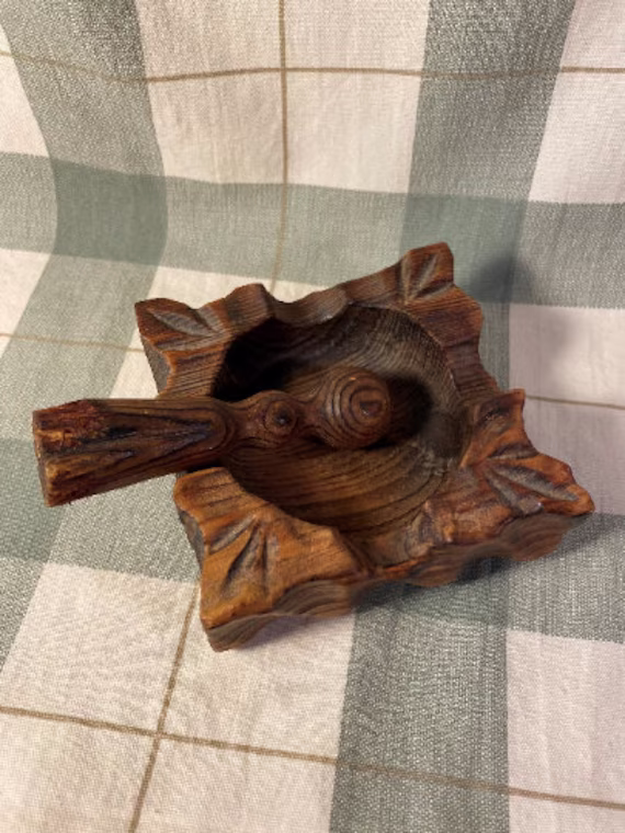 Vintage Wooden Mortar & Pestle, Hand Carved