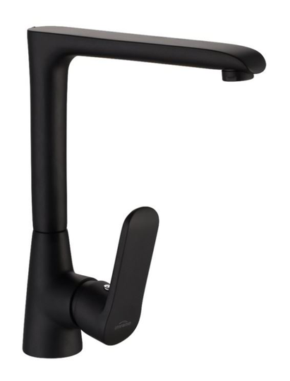 Kitchen Sink Standing Faucet Mixer Single Lever Tap Black Powder Coated Brass