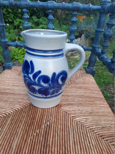 Vintage French Salt Glazed Pitcher, Alsacian Jug, Kitchen Decor, Table Vintage Gift Idea