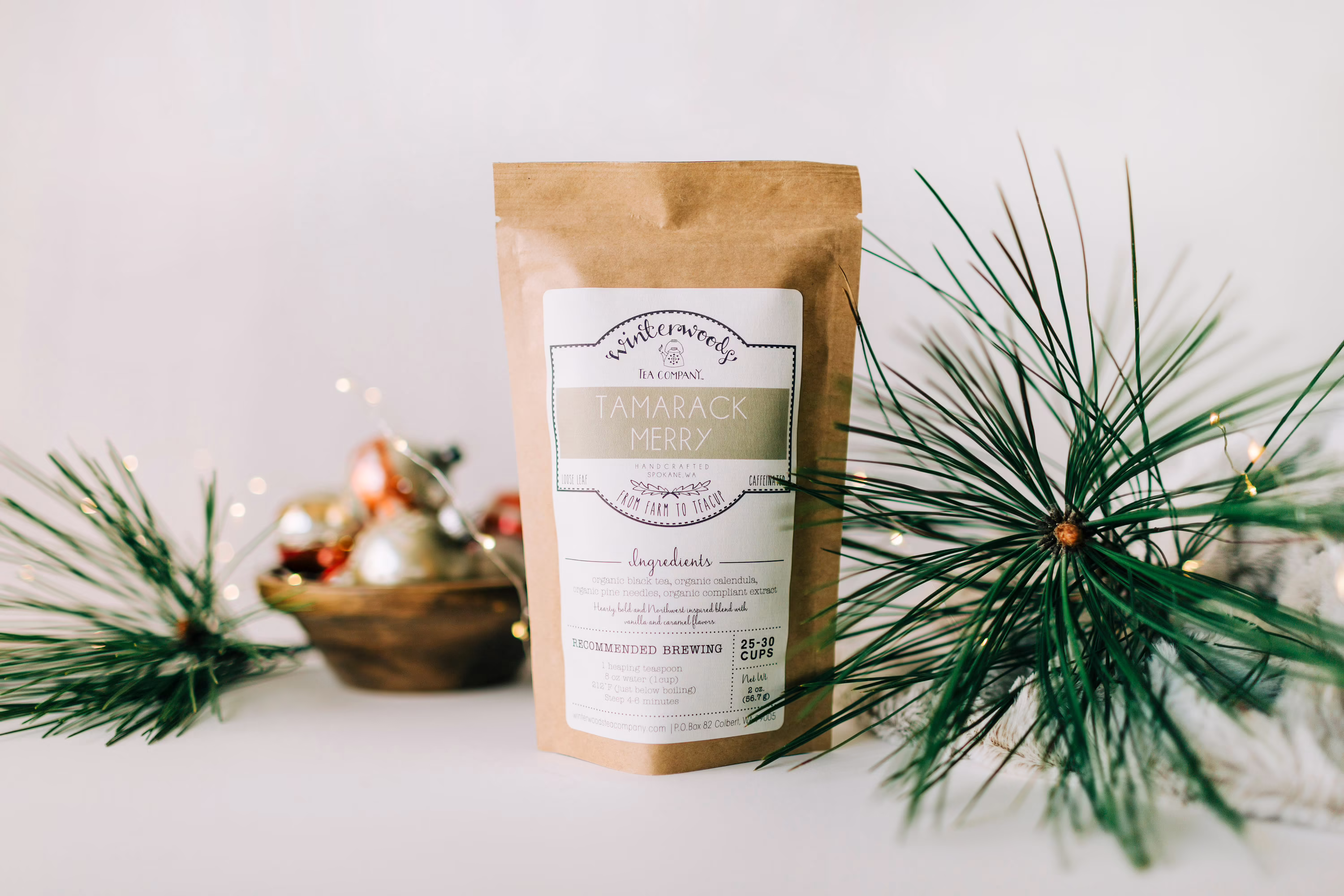 Tamarack Merry Handcrafted Tea with Vanilla + Caramel | Organic Winterwoods Company Loose Leaf Blend