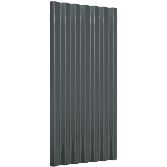 Roof Panels 12 pcs Powder-coated Steel Anthracite 80x36 cm Vidaxl Anthracite