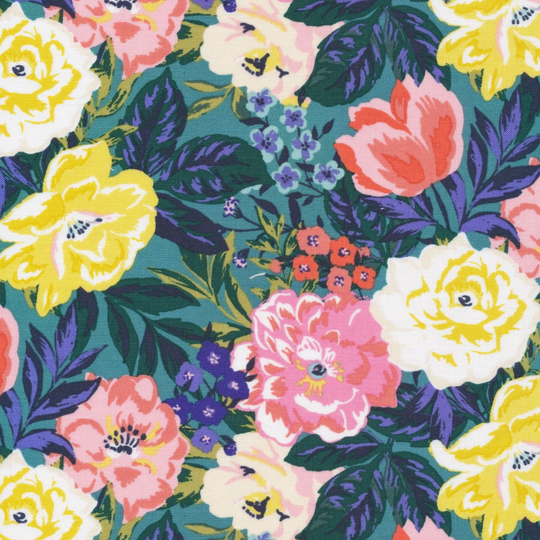 Flower Bouquet - Perennial, Cassidy Demkov, Organic Cotton, Cloud9 Fabrics Fat Quarters 100% Organic Cotton Quilting Dressmaking UK Shop