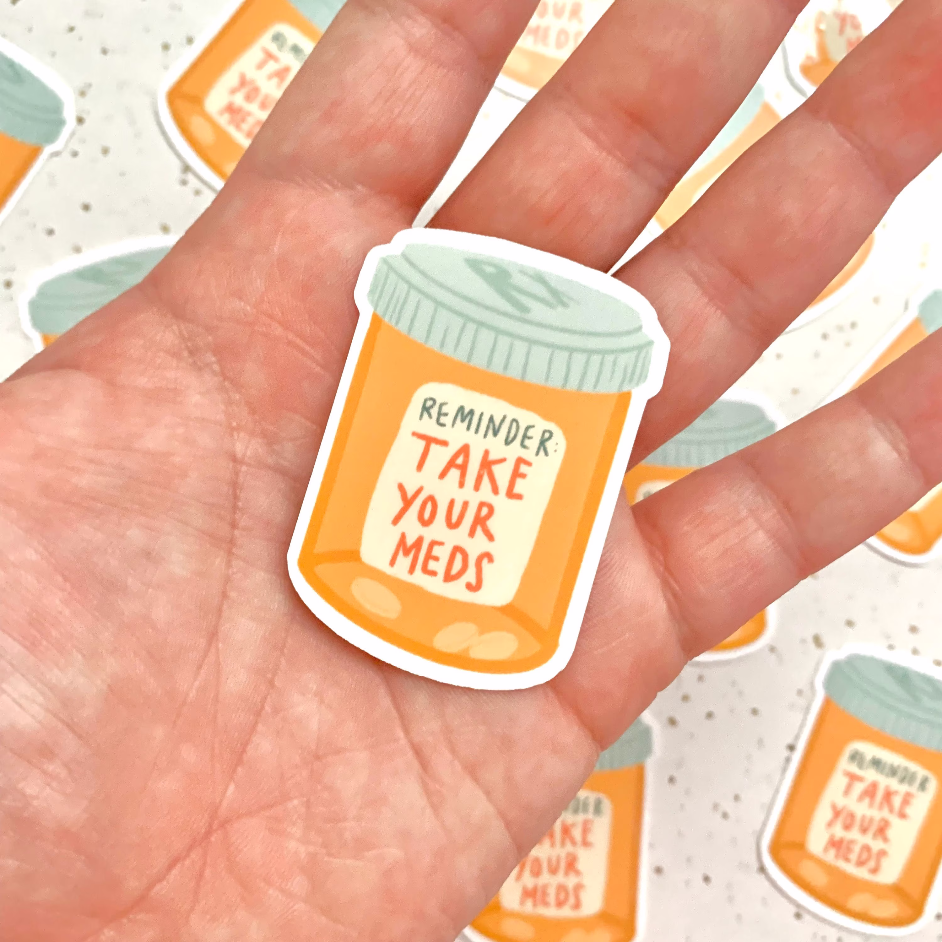 Take Your Meds Sticker - Mental Health Waterproof Laptop Stickers 2 Inch Glossy Matters