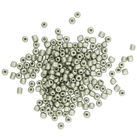 Glass Seed Beads - 4mm To 5mm Metallic Silver 20G Approx 200 Pieces