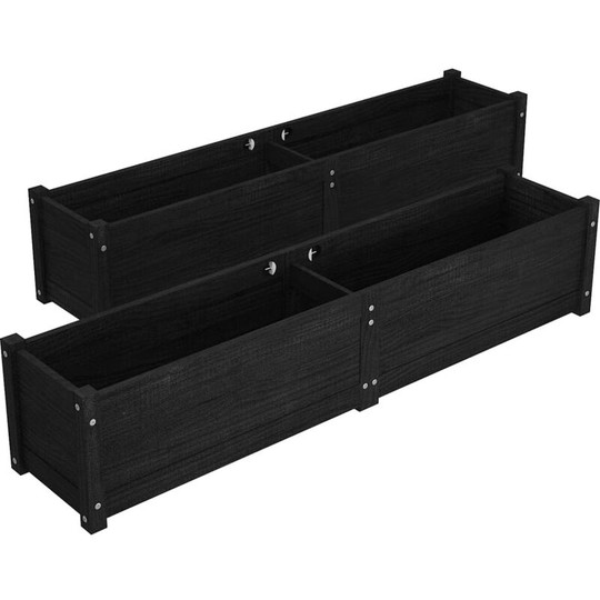 Vidaxl - Garden Raised Beds 2 pcs Black 150x31x31 cm Solid Pinewood Black