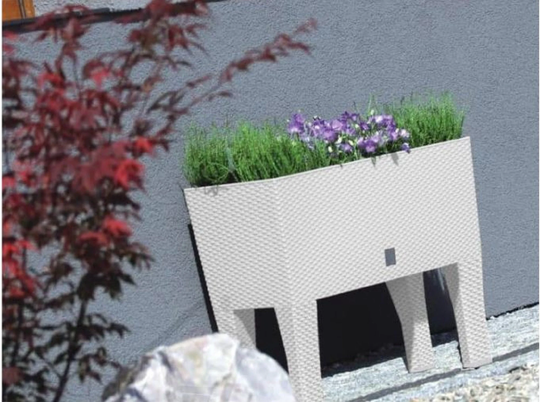 Raised Planter Plant Pot On Legs Rattan Large White Anthracite Flower Box 60cm Or 80cm