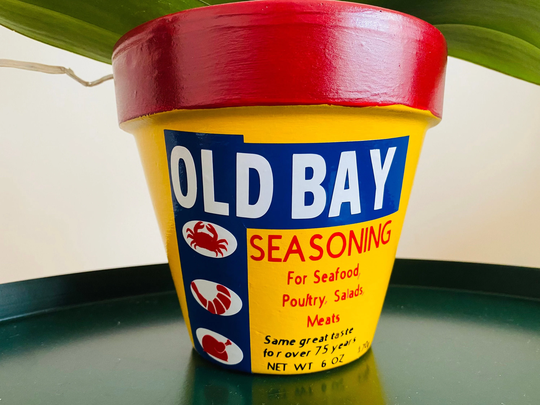 Old Bay Seasoning Plant Pot - 6 Inch