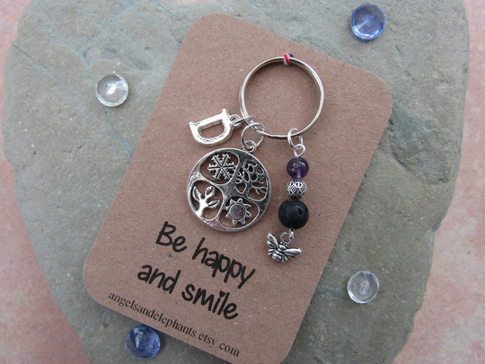 Four Seasons Diffuser Gemstone Keychain - Keyring Personalized Christmas Gift