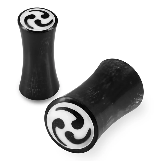 Triple Swirl Horn Plugs - Organic Gauges | Price Per Piece Only -Saddle Ear Plugs & Tunnels | 3mm-6mm