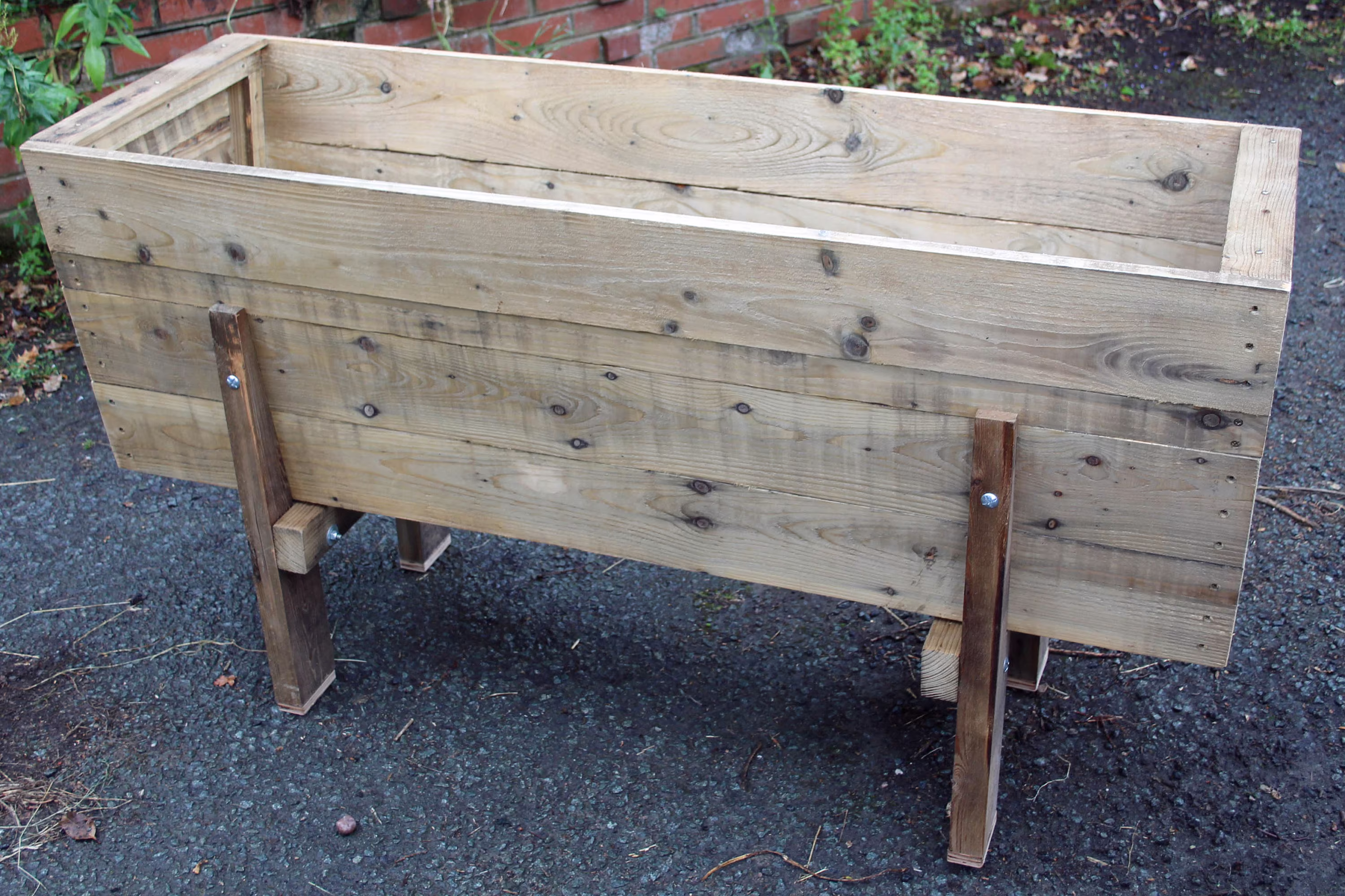 Planter Trough Trug-Like Deep Raised Wooden On Legs Container Vegetable & Flower