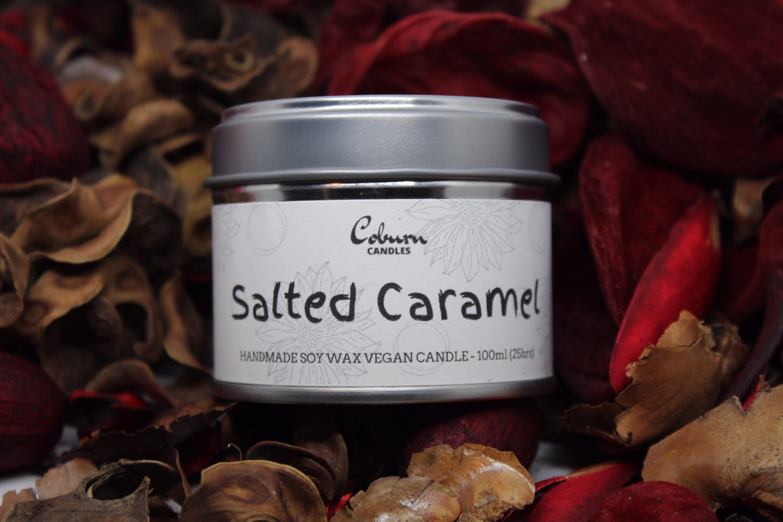 Salted Caramel Soy Wax Candle Handmade Highly Scented Natural Eco Vegan Friendly Handcrafted Gift Box Home Decor - For Christmas