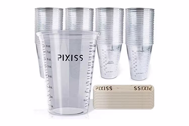 Disposable Epoxy Resin Mixing Cups Clear Plastic 10-Ounce 100-Pack For Measuring Paint Art Supplies