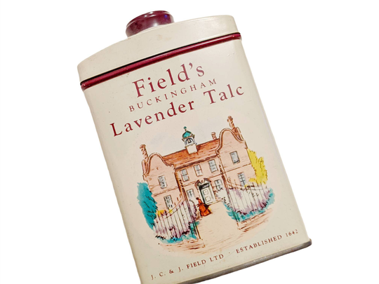 Fields Buckingham Lavender Talc, 1930S Talcum Powder, Vintage Gift, Antique Stage Item, Beauty Prop, Boudoir Item