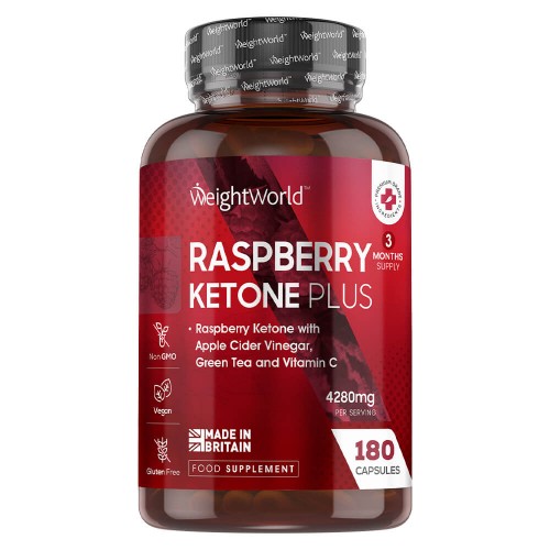 Raspberry Ketone Advanced - 1600mg 180 Capsules- 3 Month Supply - Vegan Keto Supplement with Green Tea & Vitamin C