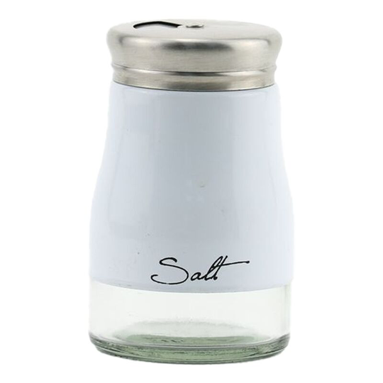 Stainless Steel Salt and Pepper Shakers with Glass Bottom, Modern Kitchen Accessories White
