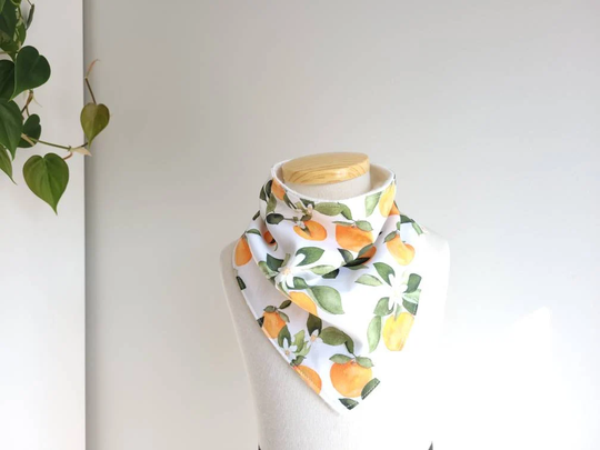 Oranges Bandana Bibs, Organic Modern Baby Bib, Kids Drool & Toddler Bibs