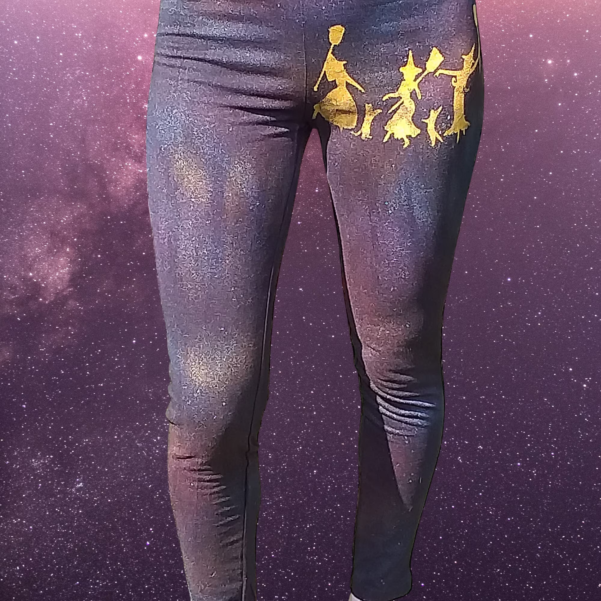 Black Leggings, Pagan Women Clothing, Yoga Pants, Mystical Gothic Witches Outfit, Organic Clothing Cotton Leggings