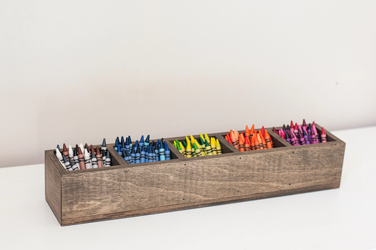 Wooden Crayon Holder Box, Classroom Art Station Organization, Homeschool Supply Caddy