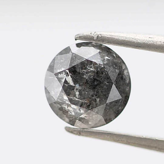 1.15 Carat Round Shape Salt & Pepper Diamond Fancy Gray For Engagement Ring Natural Loose Gift Her
