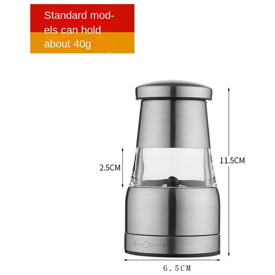 Benobbykids - Automatic Spice Grinder - Convenient 1-Hand Powered by 4 aaa Batteries, Lightweight (Batteries Not Included) - Stainless Steel Salt