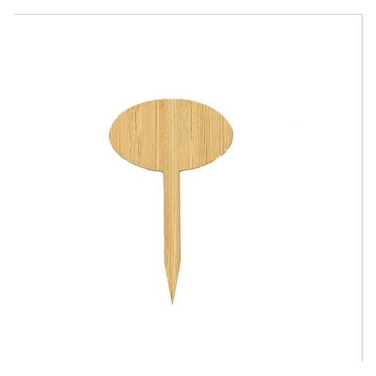 50Pcs Bamboo Plant Tags, Garden Wooden Plant Tags Markers for Seeds Pot Herbs Flowers Vegetables (Round, 50 Pieces)