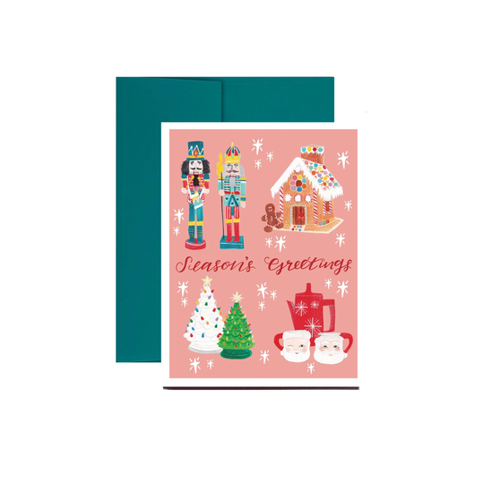 Season's Greetings Vintage Decor Holiday Card
