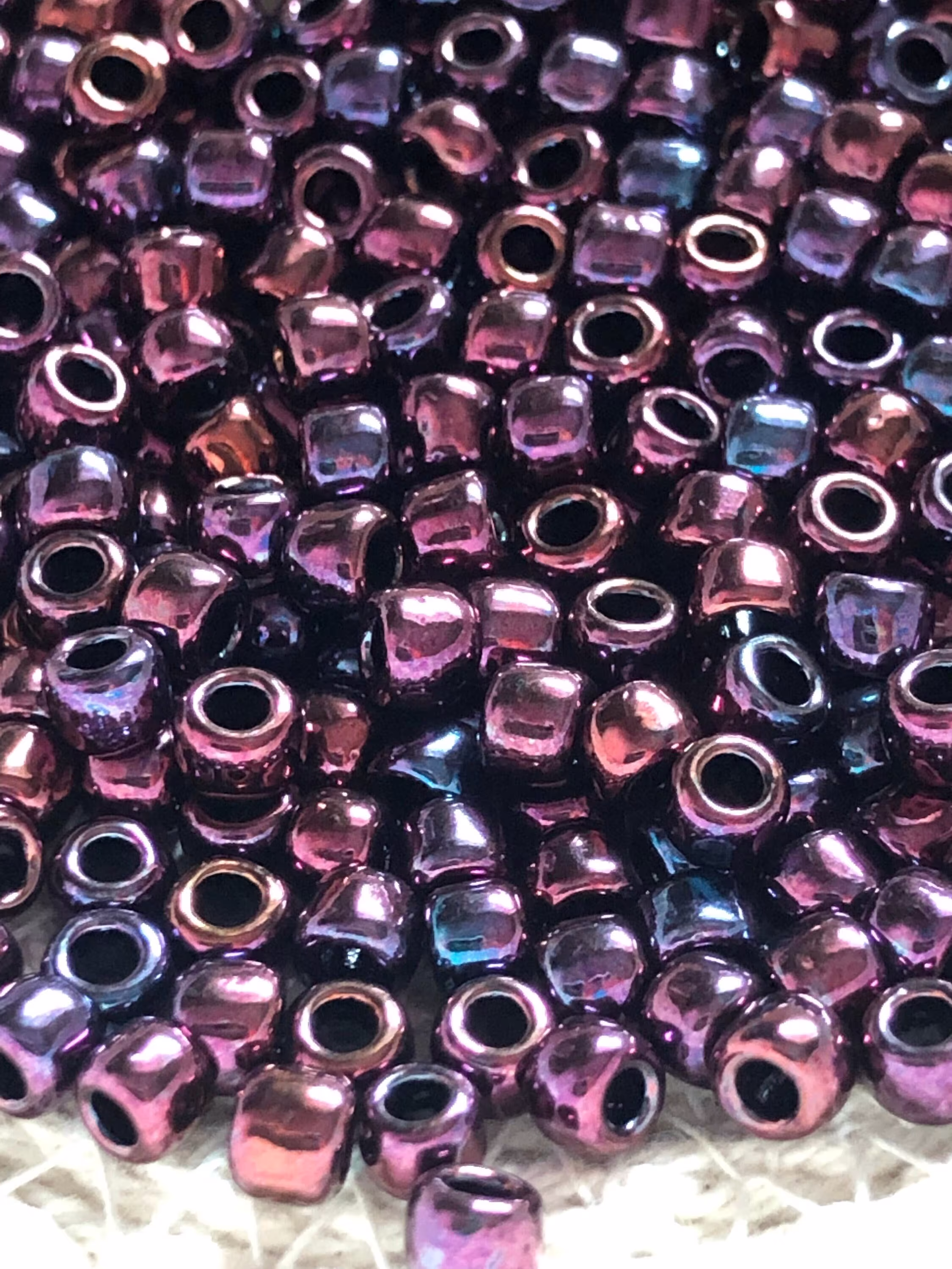 New Toho Round Seed Beads, 6/0, Higher - Metallic Dark Amethyst, | Tr-06-503, Qty 20 Grams, 4mm Beads