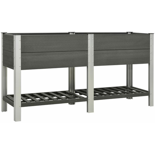 Garden Raised Bed with Shelf 175x50x90 cm WPC Grey vidaXL - Grey