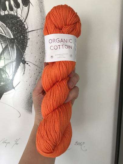 Orange Organic Cotton Yarn, Knitting Crochet Amigurumi Yarn