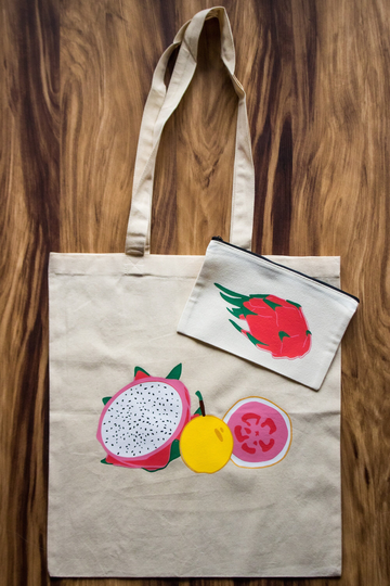 Reusable Tote & Pencil Case/Makeup Bag Set
