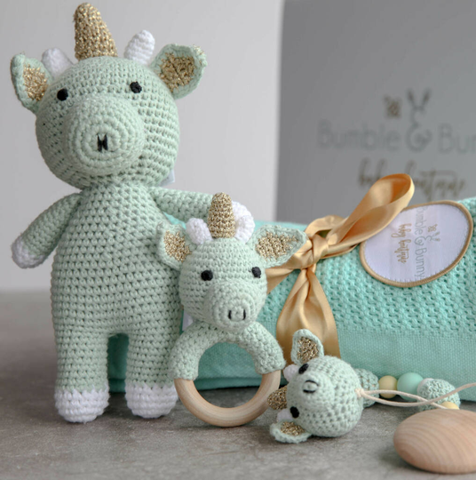 Organic Dinosaur Toy Baby Gift Set