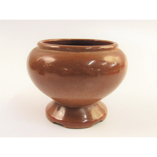 Frankoma Brown Satin Pedestal Planter H105