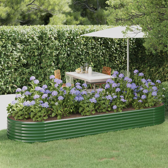 Asupermall - Garden Planter Powder-coated Steel 322x100x36 cm Green